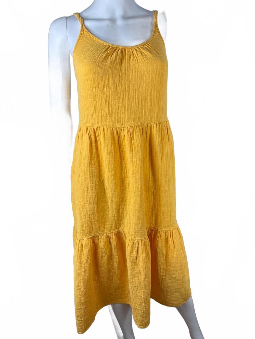 NWOTs Free Assembly Yellow Tiered Midi Dress XS